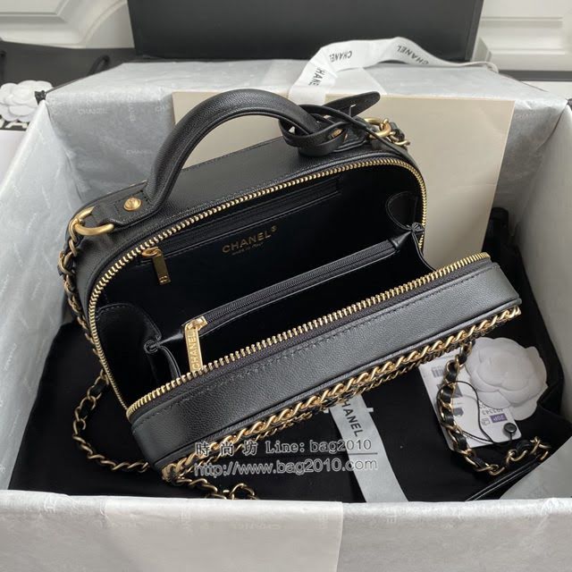 Chanel女包 香奈兒專櫃款手提肩背化妝盒子包 Chanel新款大號化妝包 AS93343  djc4332